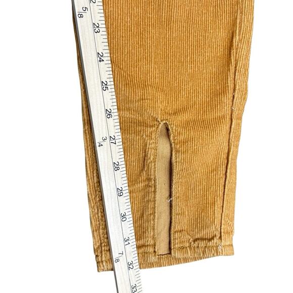 🆕 Boohoo Corduroy Pants Womens Size 6 Cords Split Hem Mustard Tan High Rise - Picture 14 of 14